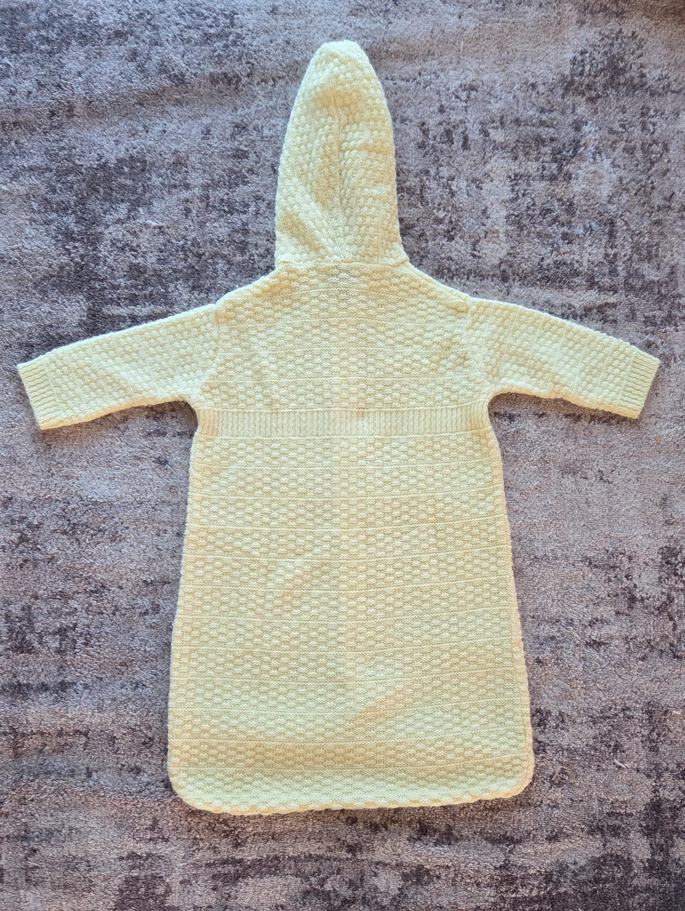 Vintage Tiny Tots Yellow Hooded Knit Sleepsack Unisex Size 3-6 Months